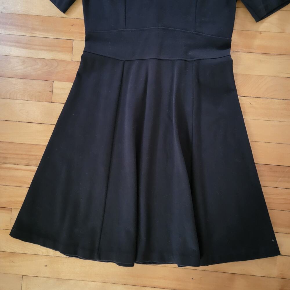 J.Crew 15874 Black Flared Ponte Day Wear Dress Sz 8 Fit & Flare FA12 - Picture 7 of 16